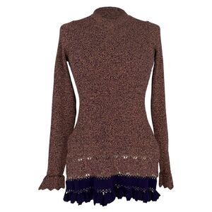 Ulla Johnson Ribbed-Knit Ruffled Sweater in Multicolor Viscose